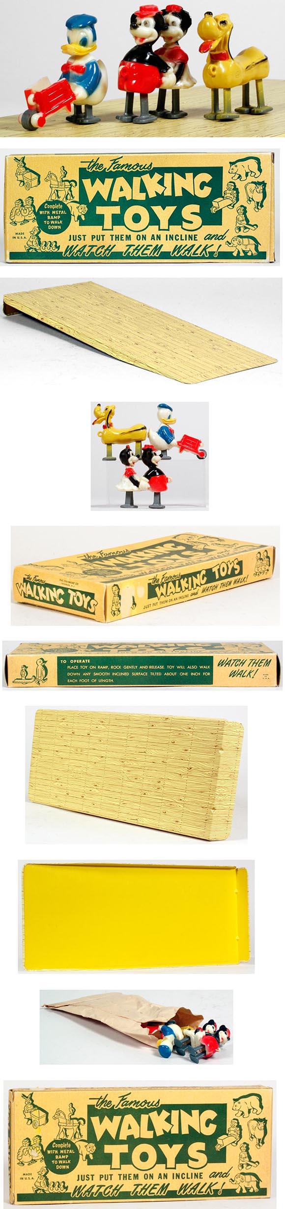 c.1955 Charmore (Marx) Disney Walkers with Ramp in Original Box